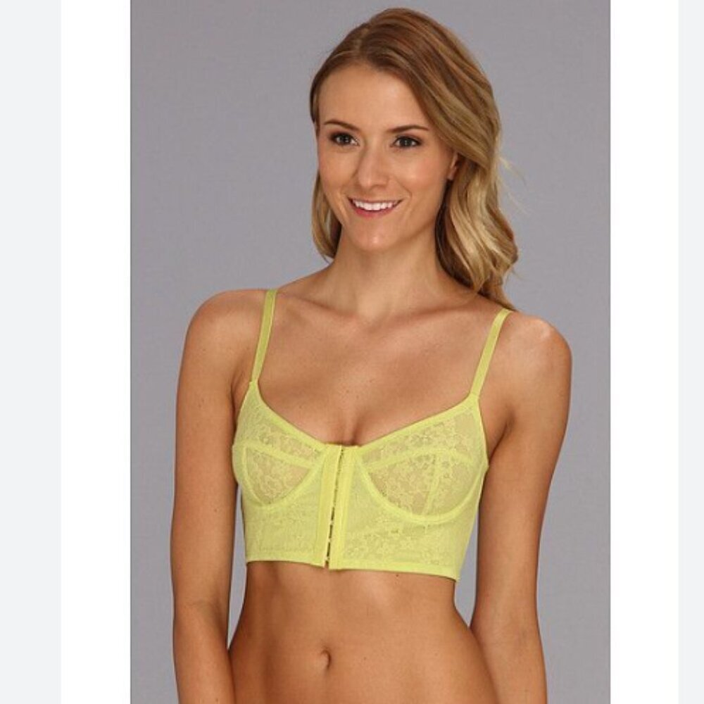 Free People Bustier Underwire Bra Bright Chartreuse Size Medium NWT